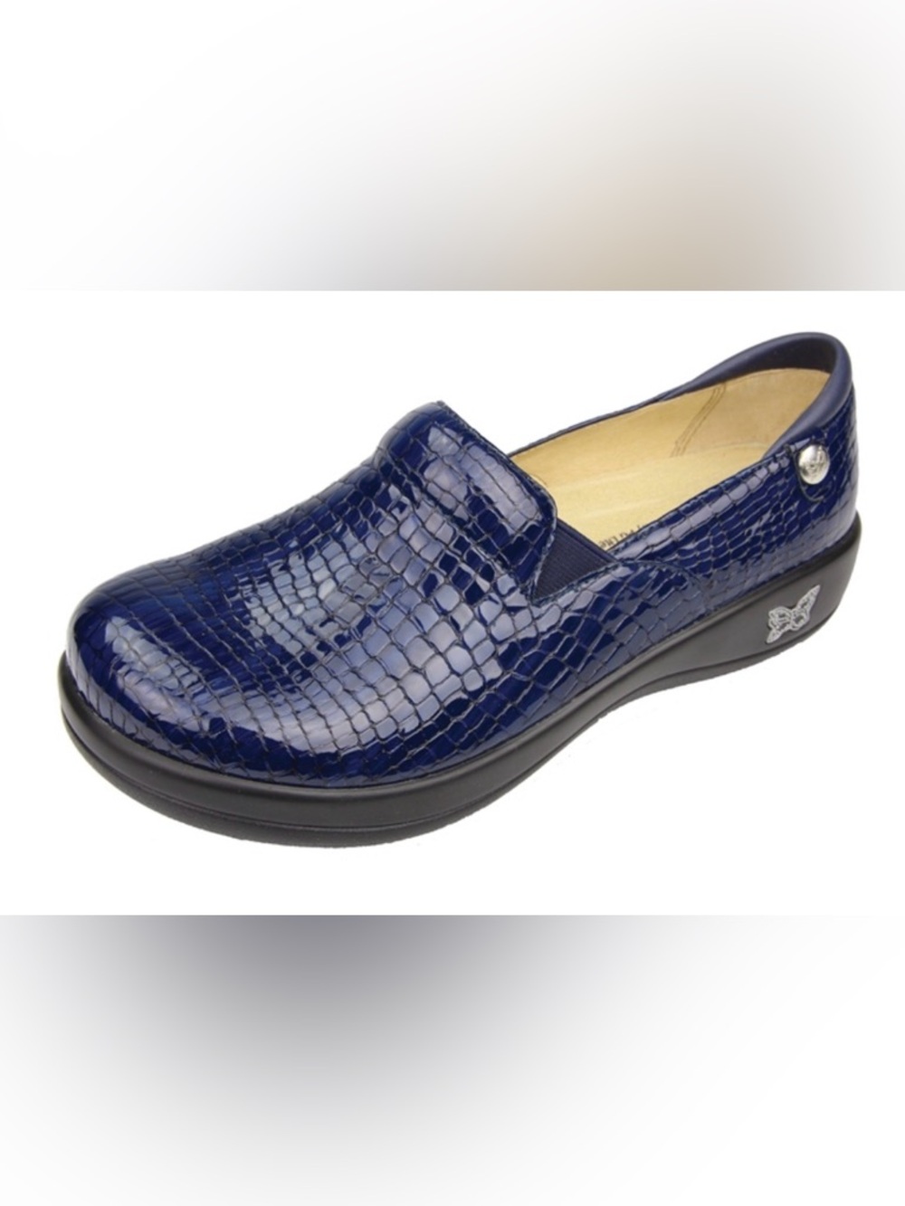 Alegria Women's Keli Professional Slip-On Clog Croc-Embossed